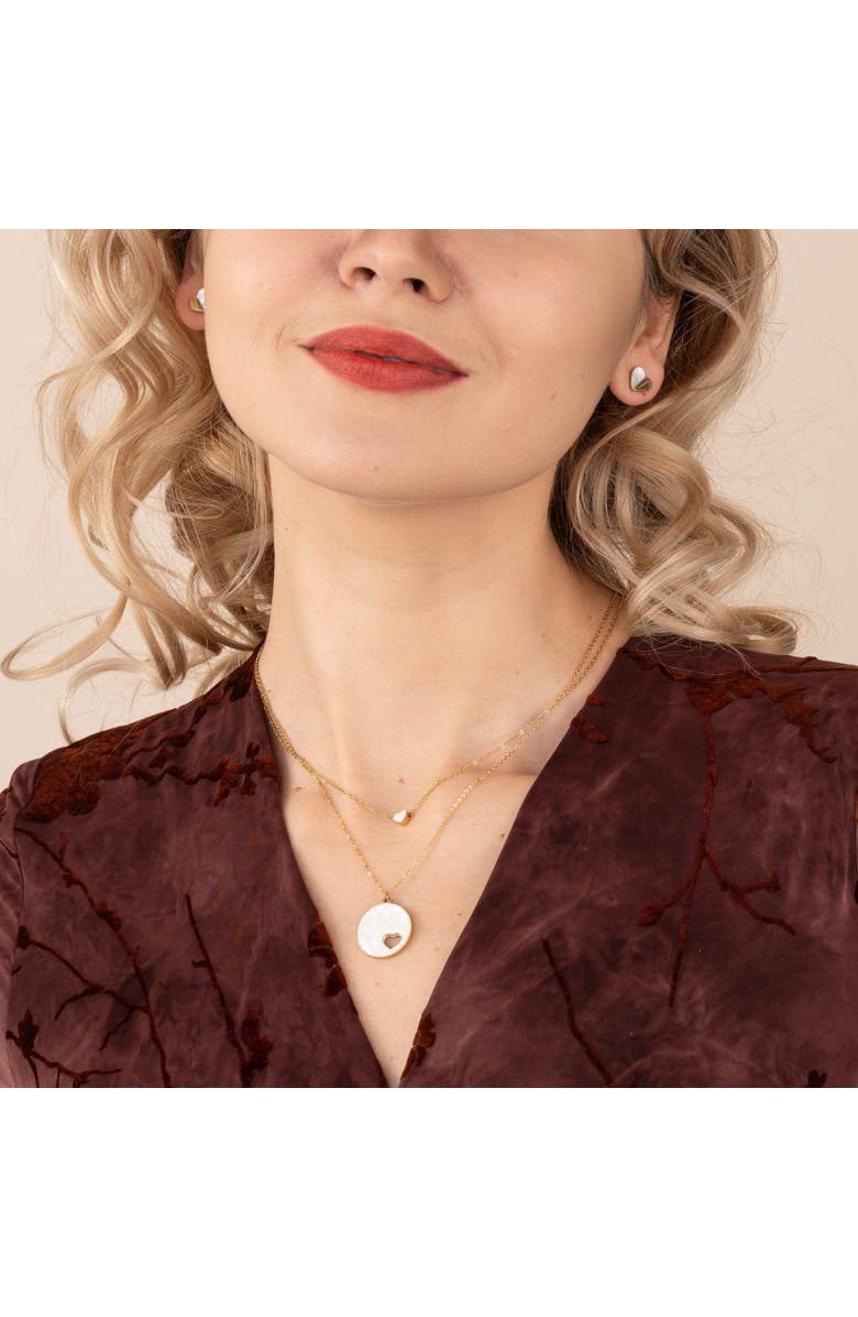 Starfish Project Journey Together Necklace Set in Mother of Pearl, Alternate, color, White