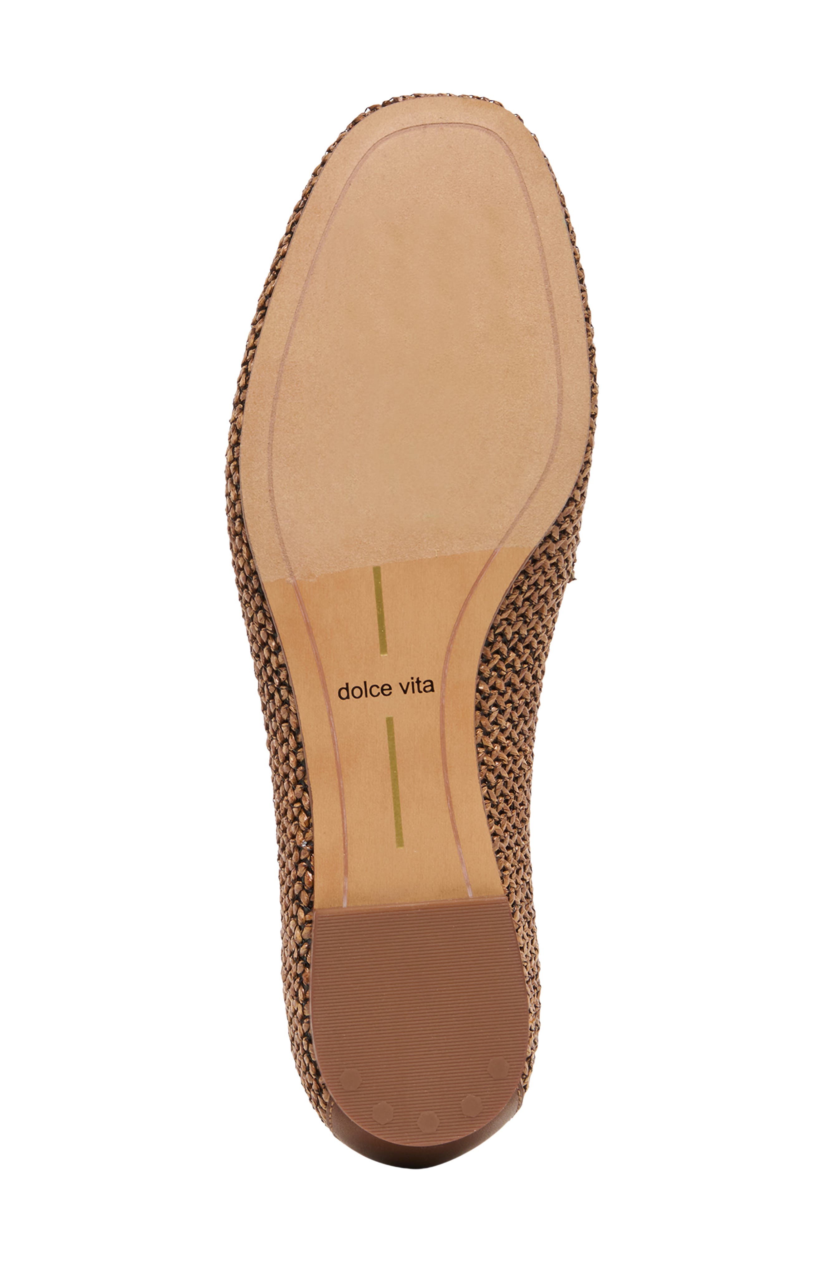 Dolce Vita Kiala Embellished Raffia Loafer, Alternate, color, Chocolate Raffia