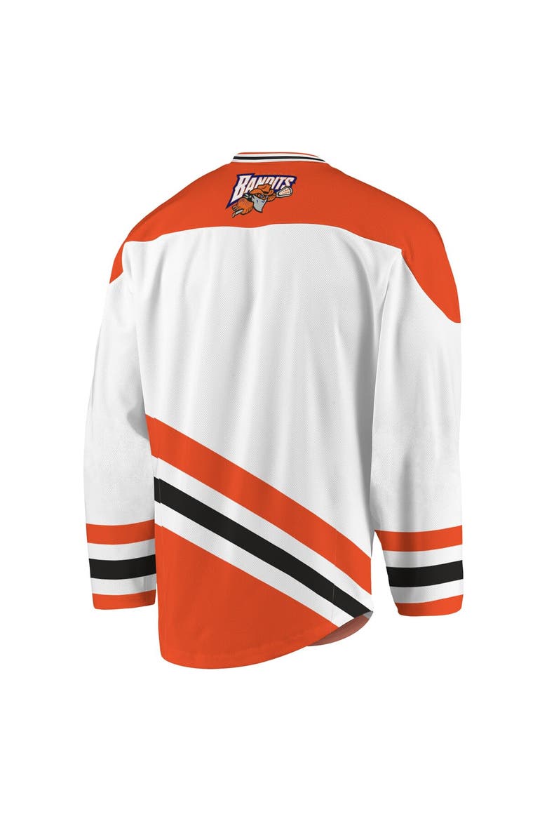 Men's White/Orange Buffalo Bandits Replica Jersey, Alternate, color, White