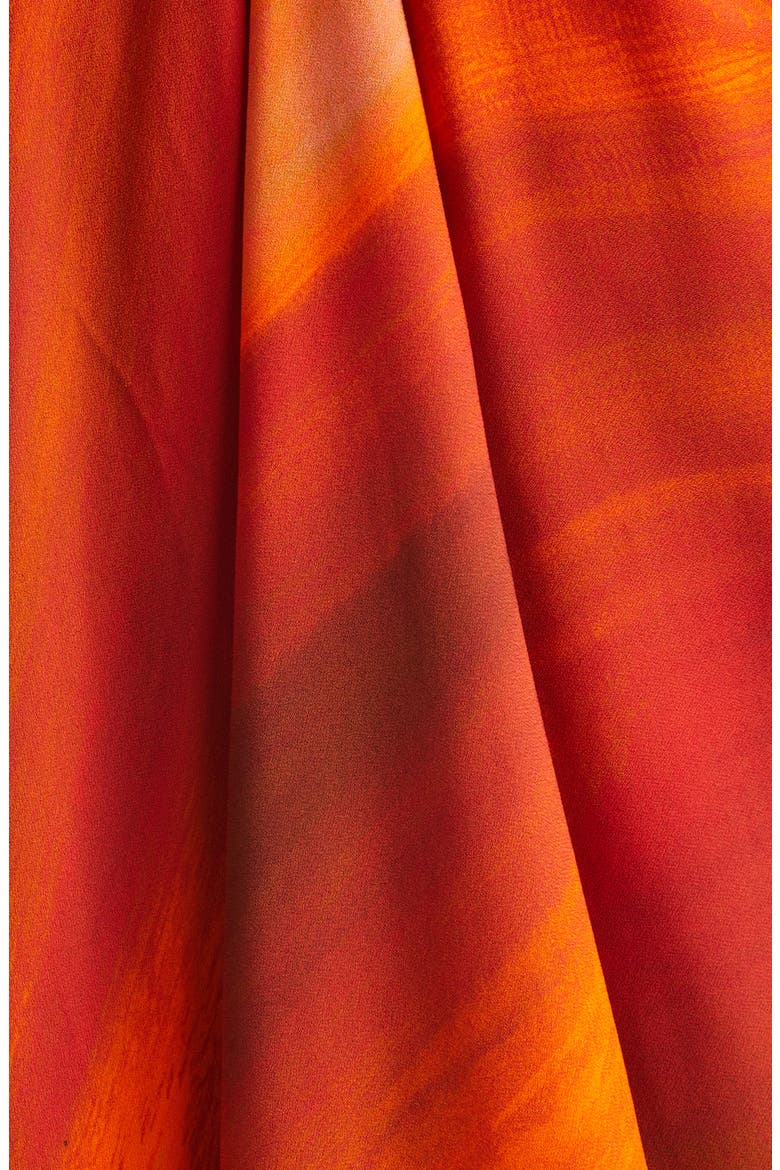 Draped Open Back Dress, Alternate, color, RED MULTI