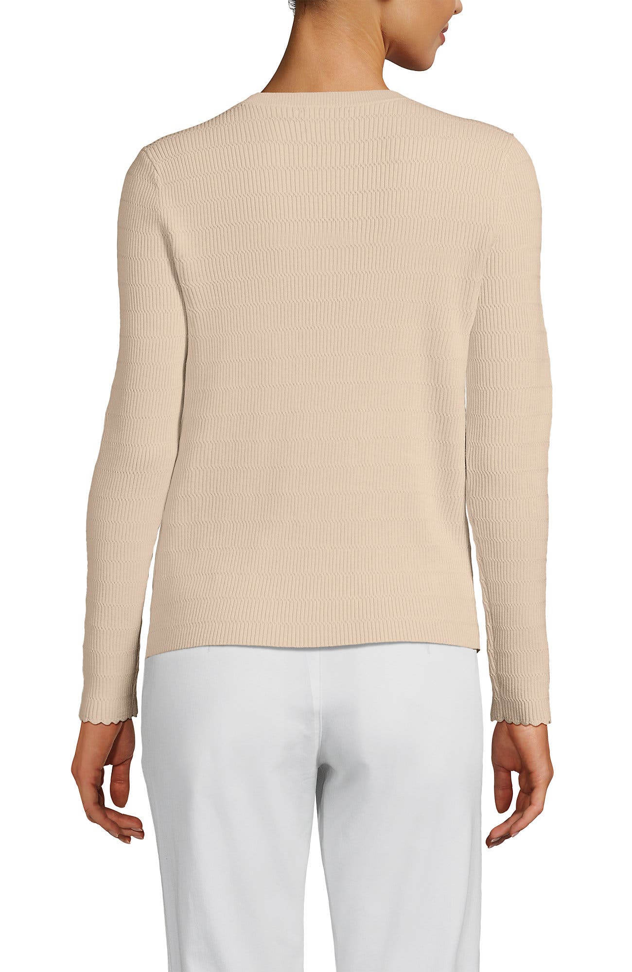 Blend Scallop Edge Fitted Cardigan Sweater - image 2