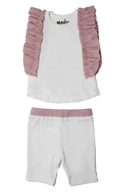 Ruffle Sleeve Tank & Bike Shorts Set (Baby)