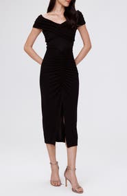 Diane von Furstenberg Stephen Portrait Neck Midi Dress