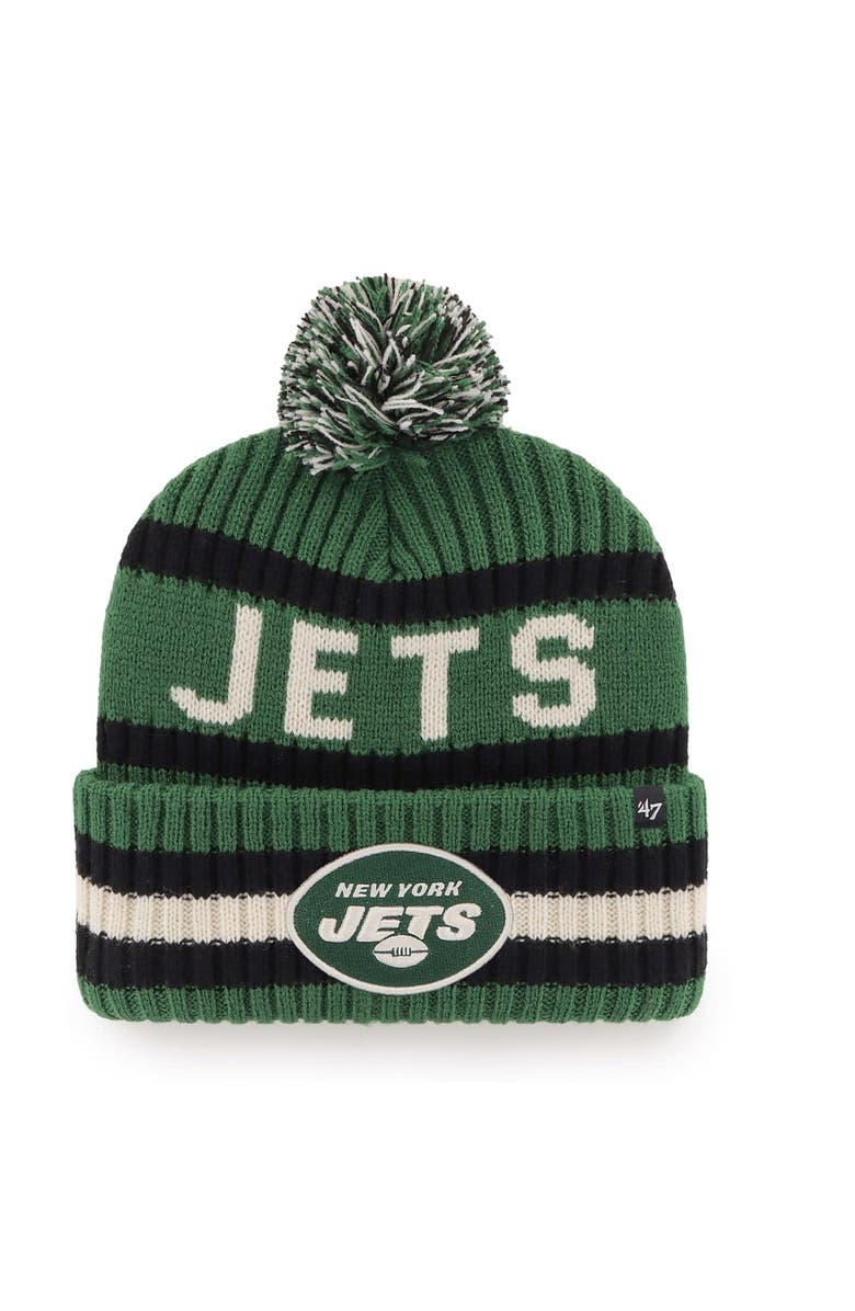 '47 Men's '47 Green New York Jets Bering Cuffed Knit Hat with Pom, Main, color, Green