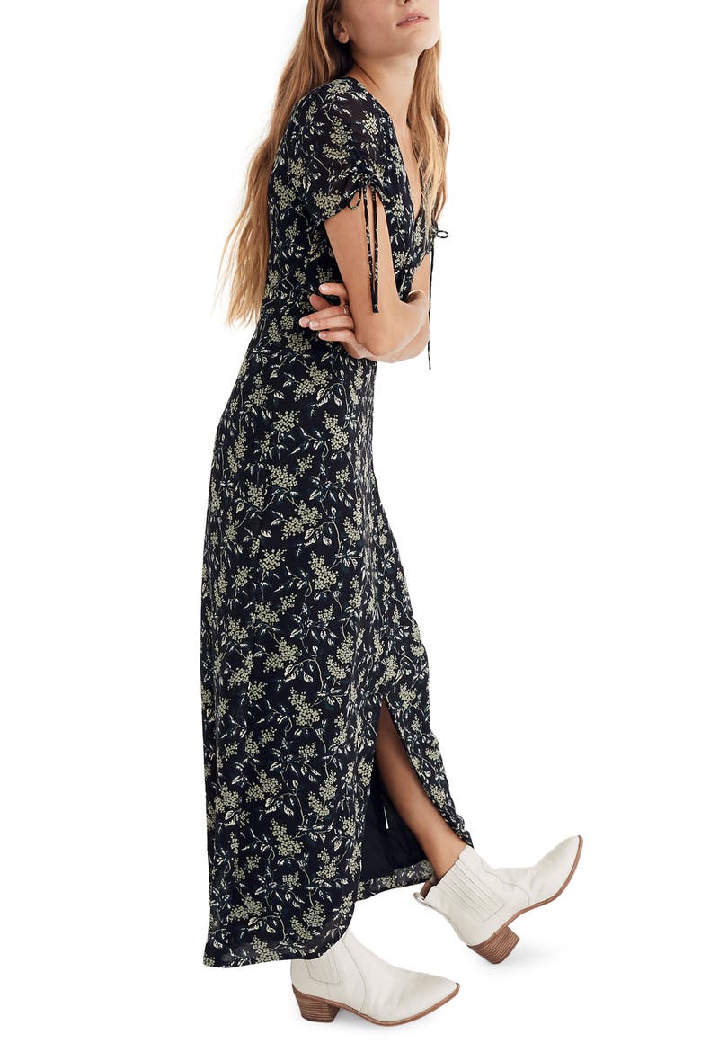 Tulip Sleeve Maxi Dress, Alternate, color, CLASSIC BLACK