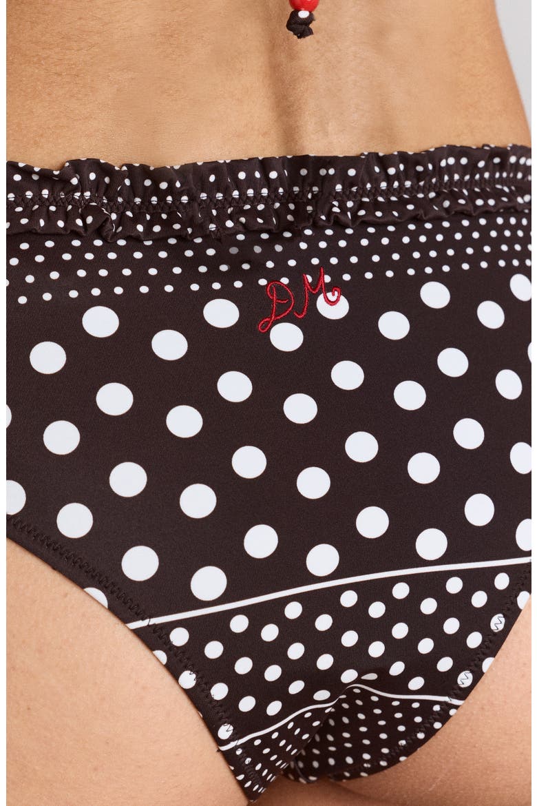 Mixed Dot String Bikini Bottoms, Alternate, color, BLACK/ WHITE MULTI