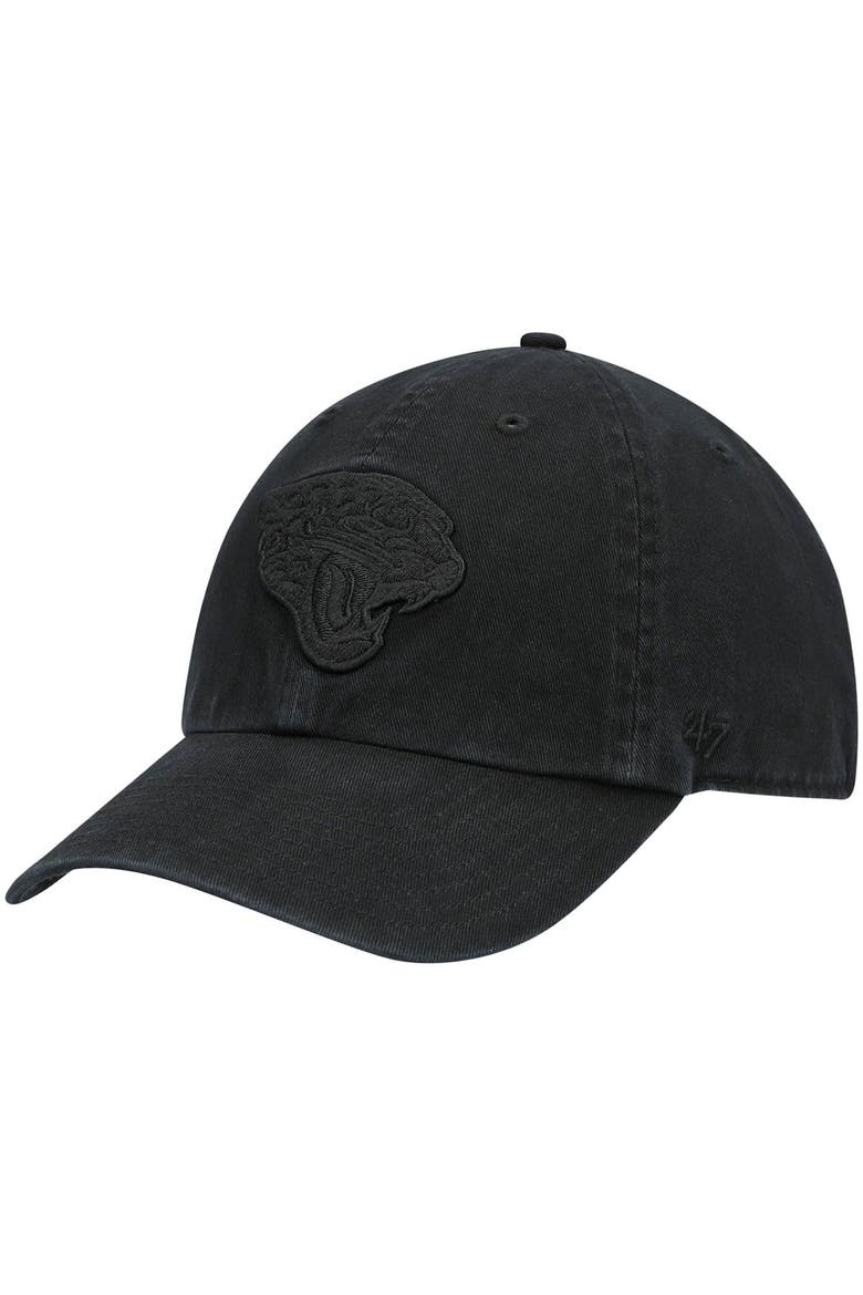 Men's '47 Black Jacksonville Jaguars Team Tonal Clean Up Adjustable Hat, Alternate, color, Black