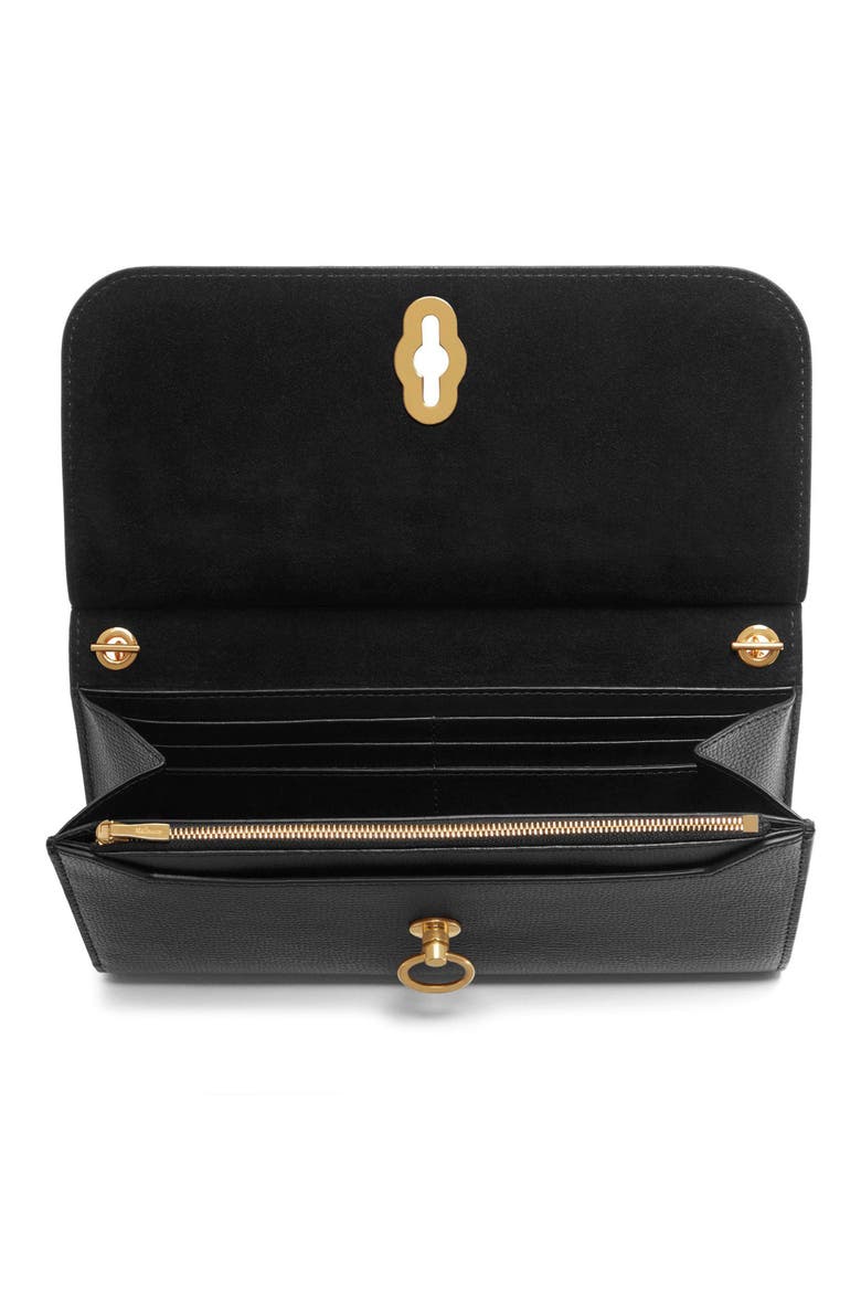 Amberley Leather Clutch, Alternate, color, BLACK