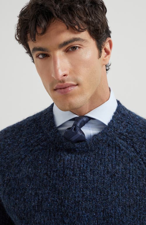 Brunello Cucinelli Striped Silk Neck Tie In Blue