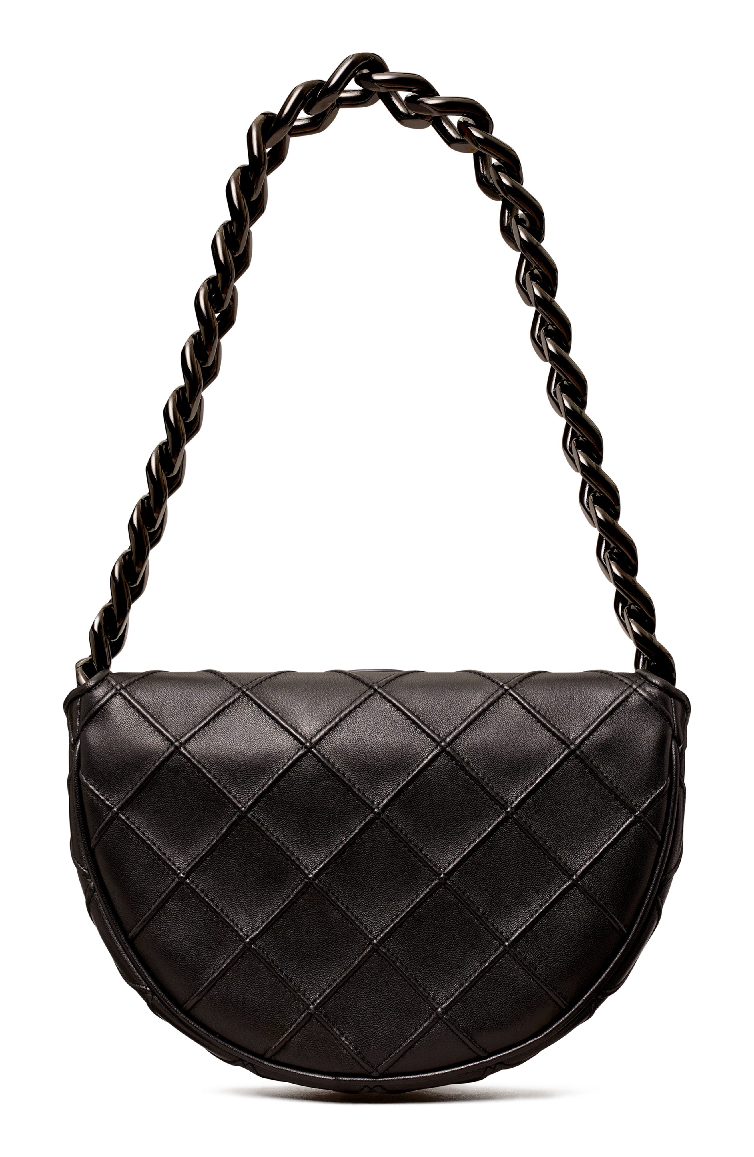 Tory Burch Mini Fleming Soft Crescent Shoulder Bag, Alternate, color, 