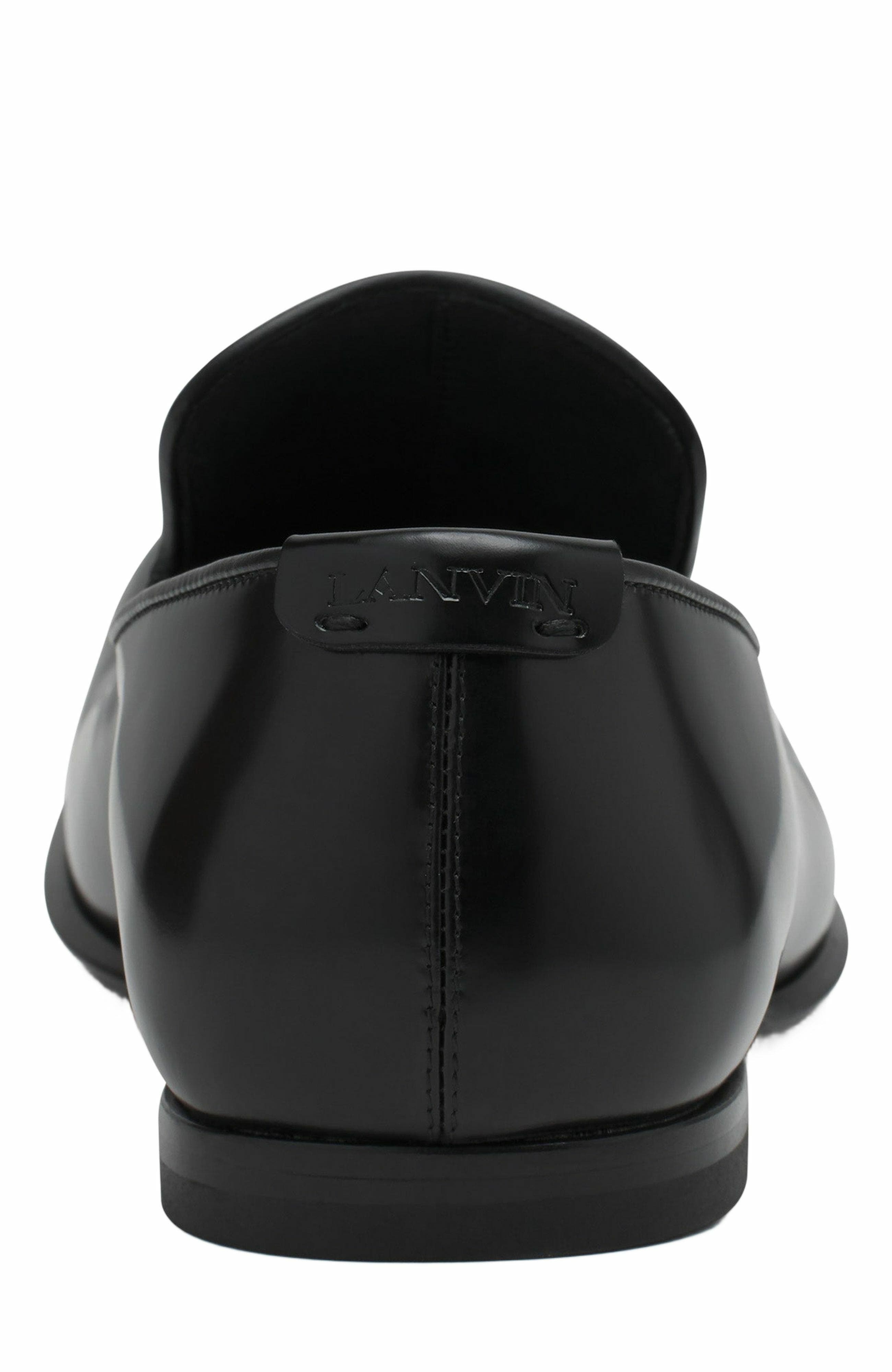 Lanvin Adonis Leather Loafers, Alternate, color, Black
