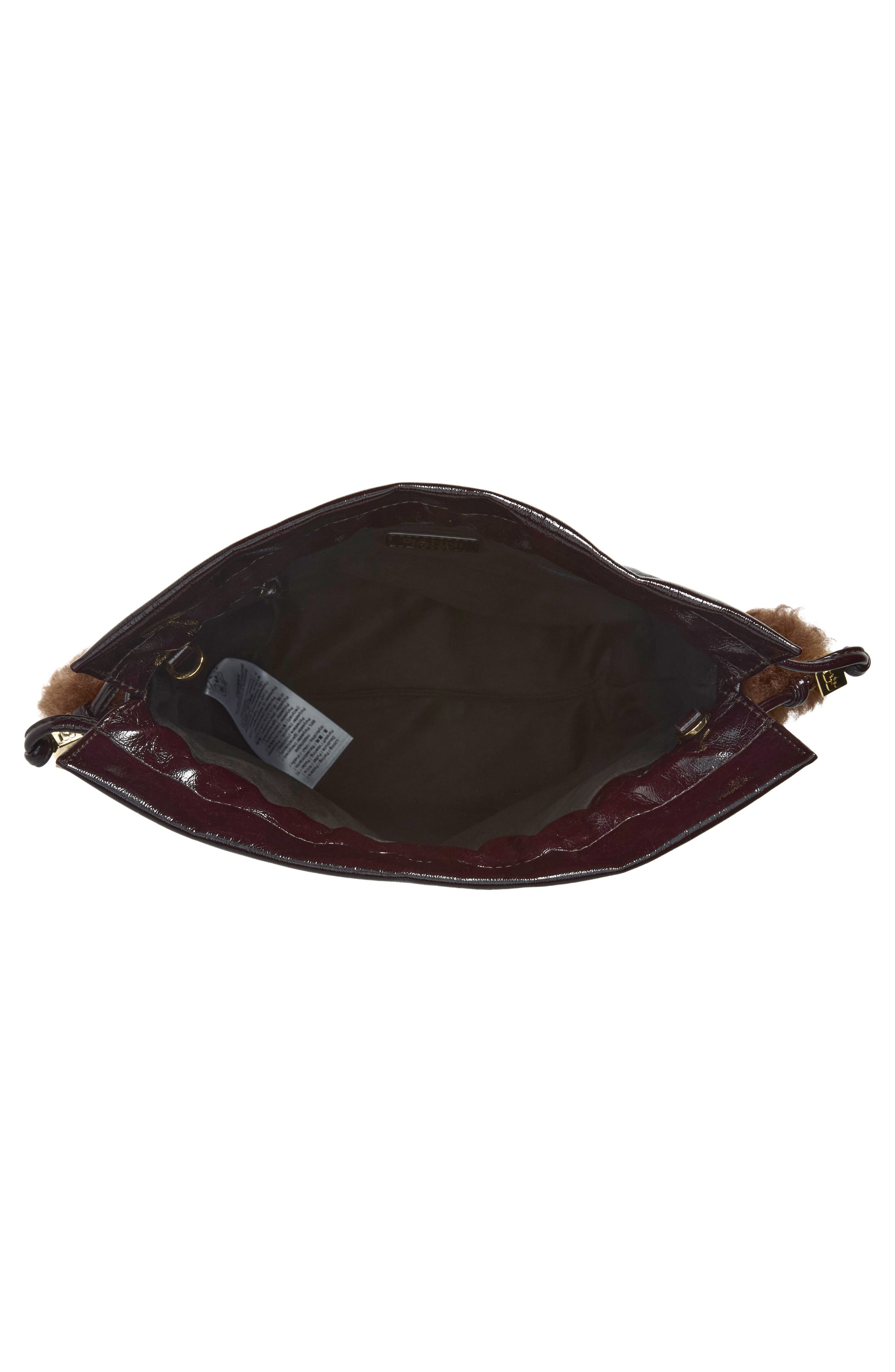 Ganni Party Pouch Leather Bag with Faux Shearling Trim (Women) | Nordstrom