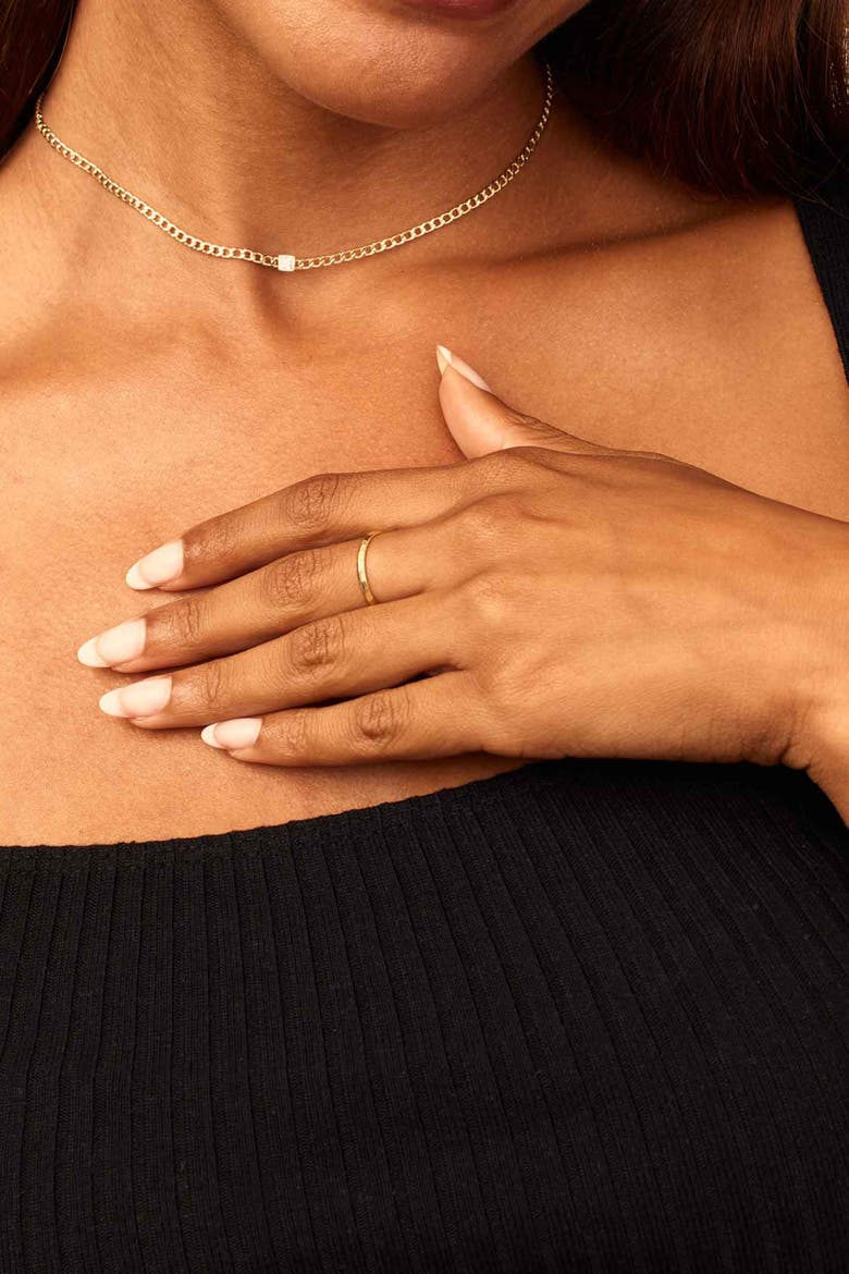 14K Gold Dazzle Me Curb Choker Necklace, Alternate, color, Gold - White Zirconia