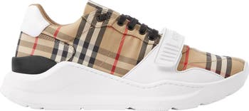 【BURBERRY】NEW REGIS SNEAKERS Burberry New Regis Check Sneakers | Saks Fifth Avenue