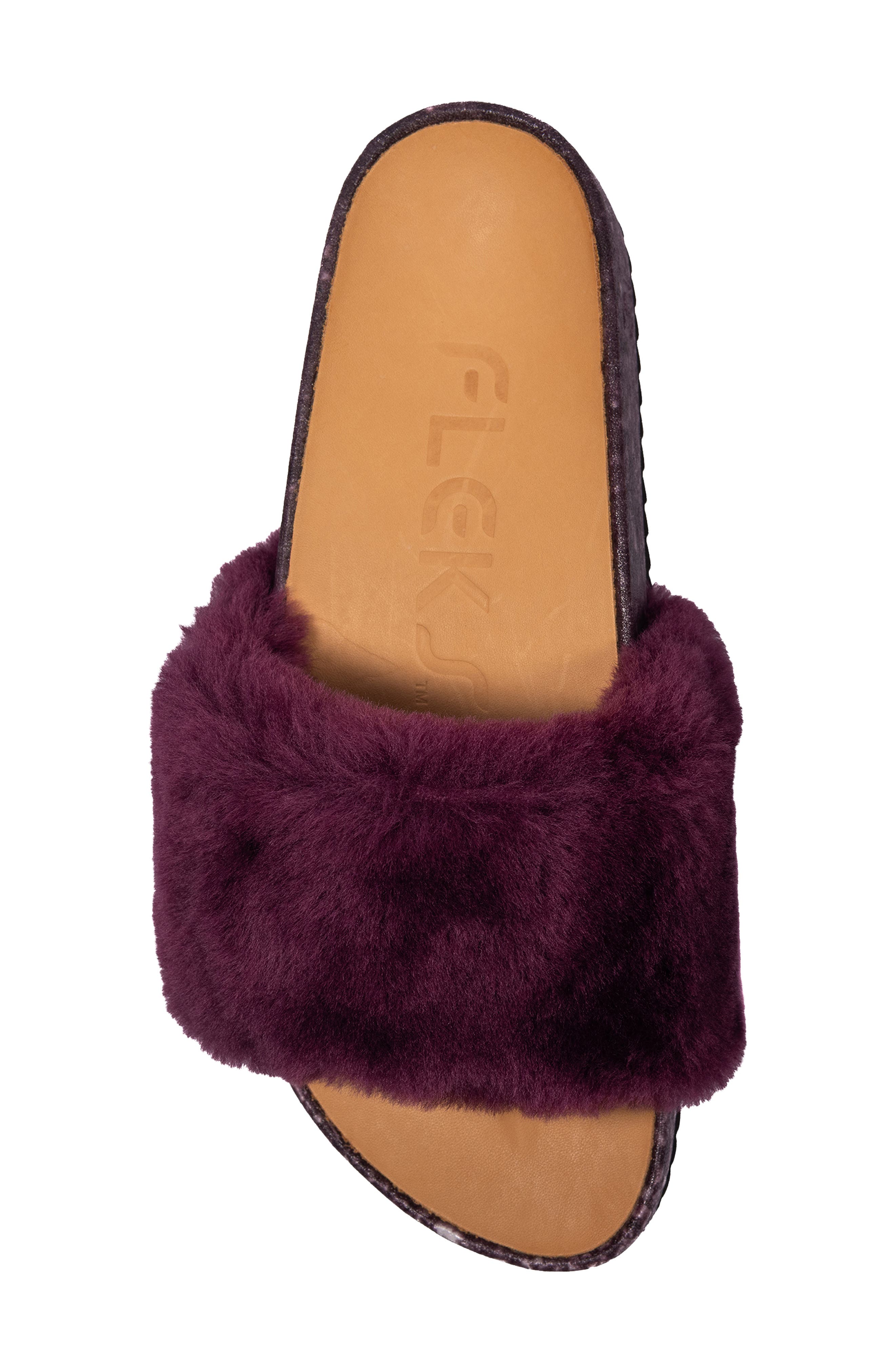 San Ysidro Genuine Shearling Slide Sandal, Alternate, color, FIG