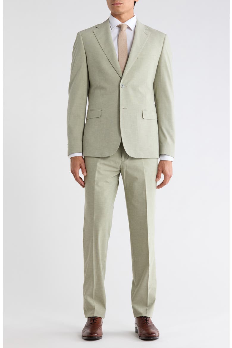 Trim Fit Suit, Main, color, SAGE