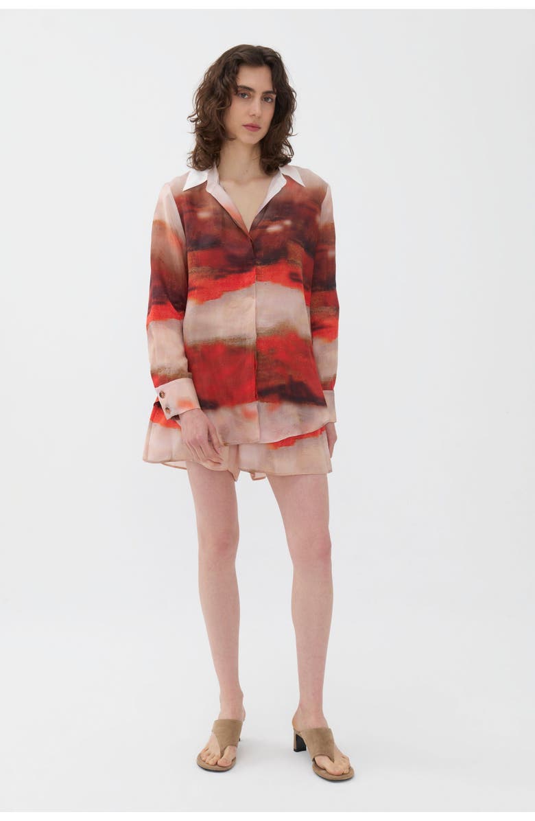 Nocturne Printed Flowy Shirt, Alternate, color,