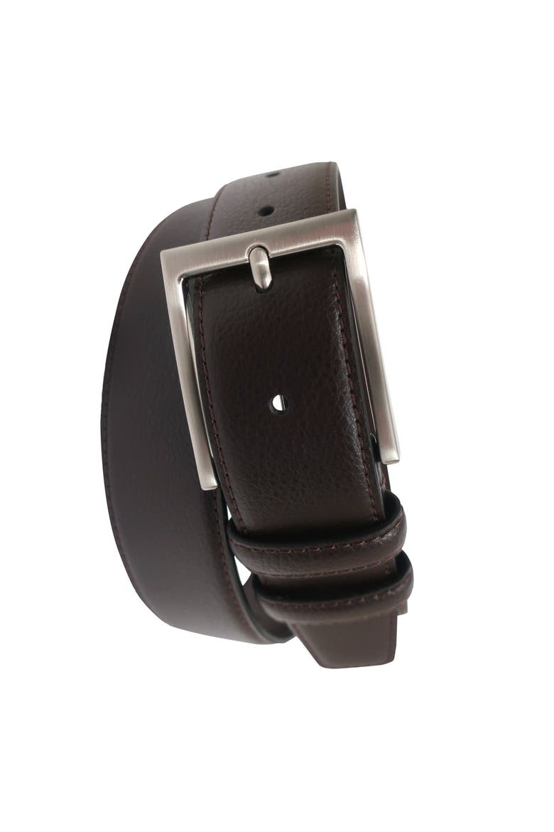 Textured Leather Belt, Alternate, color, Brown