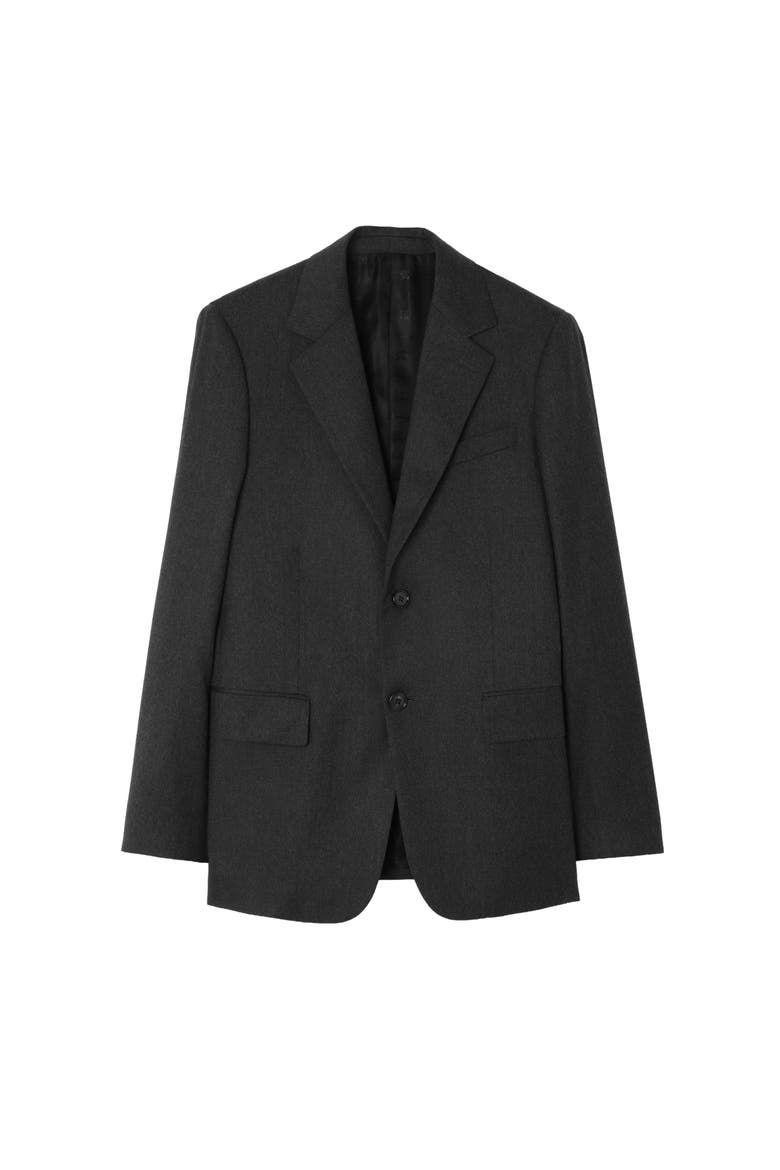 Wool Flannel Sloane Tailored Jacket, Main, color, Deep charcoal grey