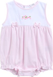 Kissy Kissy Strawberry Embroidered Pima Cotton Bubble Romper