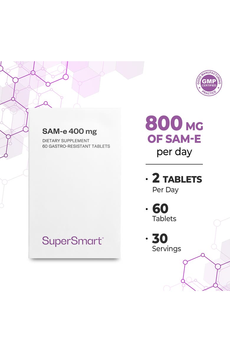 SuperSmart SAM-e Supplement 400mg, Alternate, color, NO COLOR