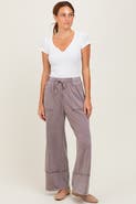 PinkBlush Mineral Wash Wide Leg Ankle Pants