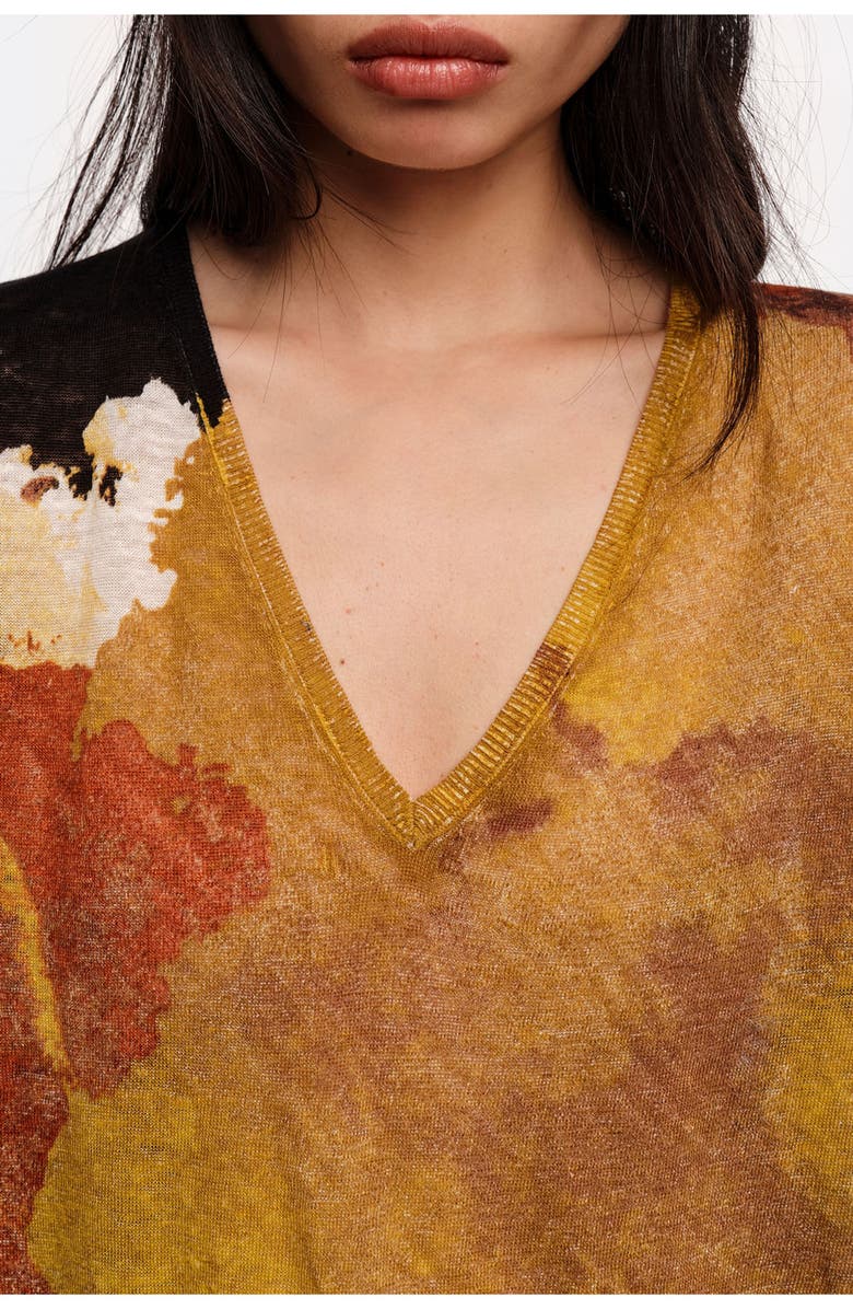 Bimba y Lola Long Straight-Fit Linen Sweater, Alternate, color, Blot Xl Black