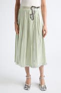 Maison Margiela Pleated Metallic Midi Skirt