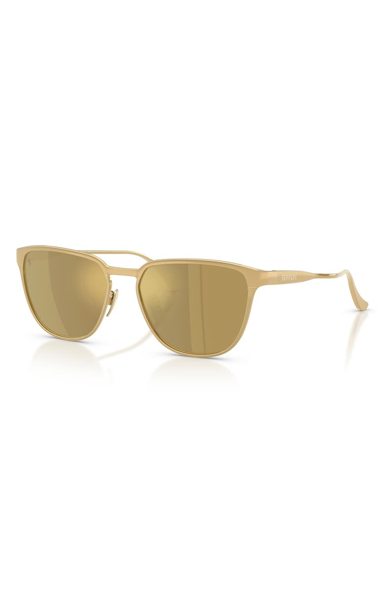 Ferrari 56mm Square Sunglasses, Alternate, color, Gold Matte / Mirror Gold