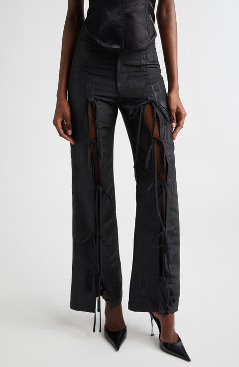 Colton Moiré Tie Leg Flare Pants