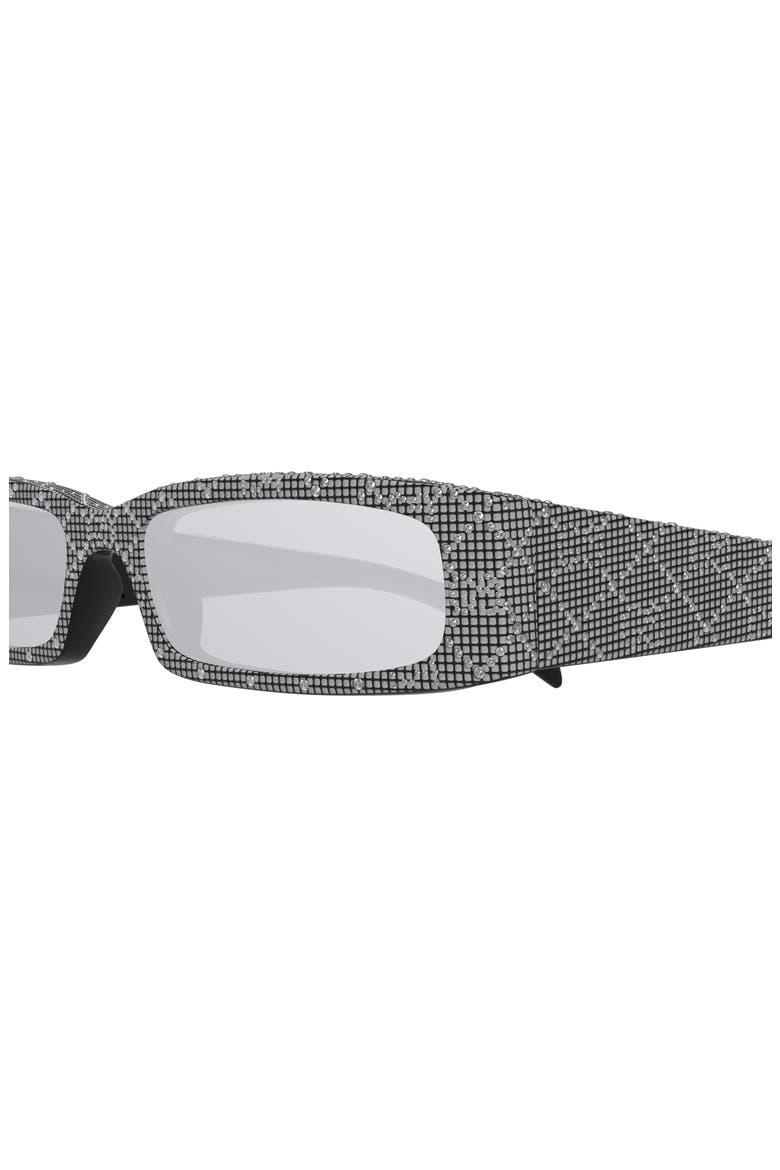 56mm Rectangular Sunglasses, Alternate, color, BLACK
