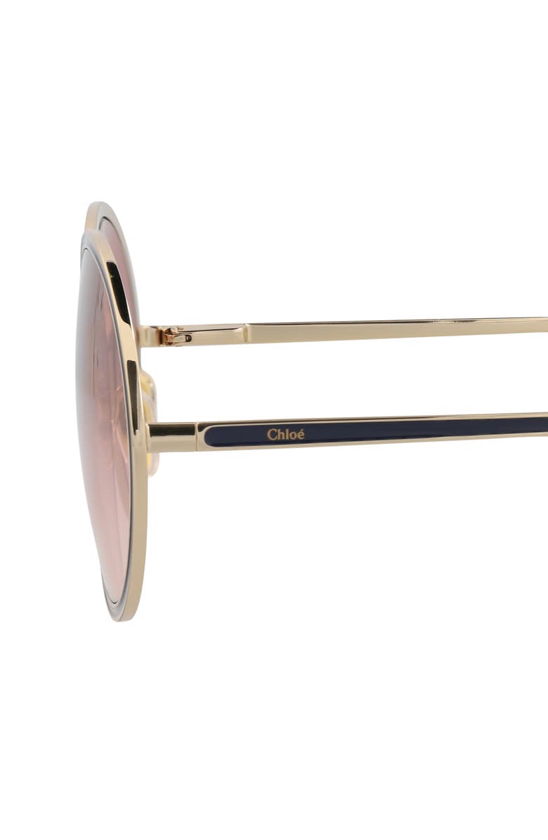Chloé 60mm Round Sunglasses, Alternate, color, Gold Gold Black