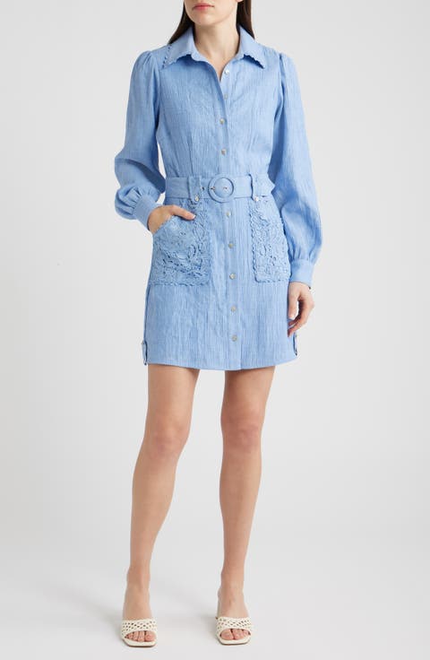 Vivian Lace Trim Shirtdress
