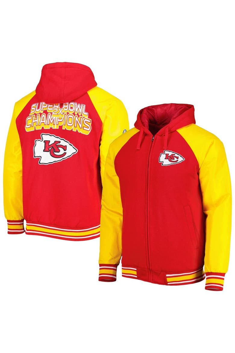 Men's G-III Sports by Carl Banks Red Kansas City Chiefs Defender Raglan Full-Zip Hoodie Varsity Jacket, Main, color, Red