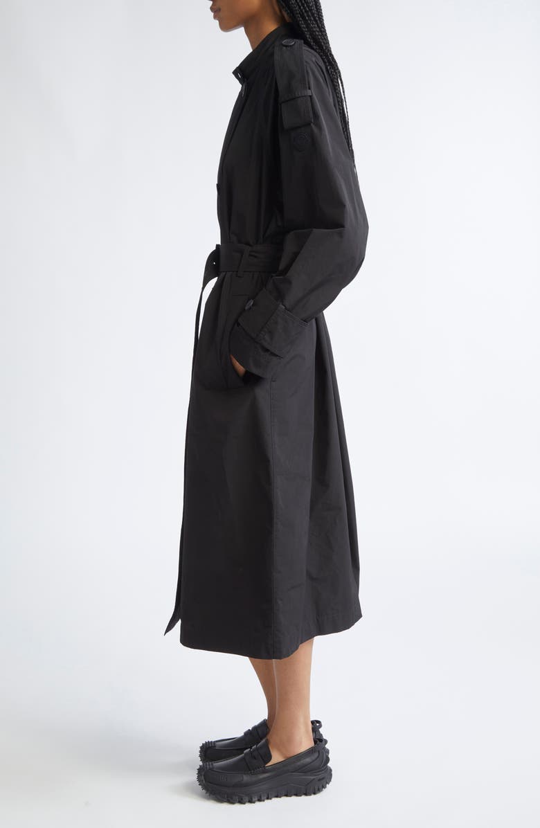 Moncler Trevoux Trench Coat, Alternate, color, Black