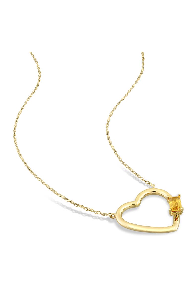 Julianna B. Gemstone Open Heart Necklace 10k, Alternate, color, Sapphire/Yellow Gold