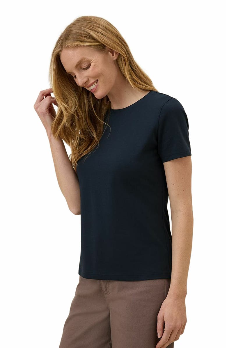 Pact Luxe Stretch Jersey Slim Tee, Alternate, color, Midnight Blue