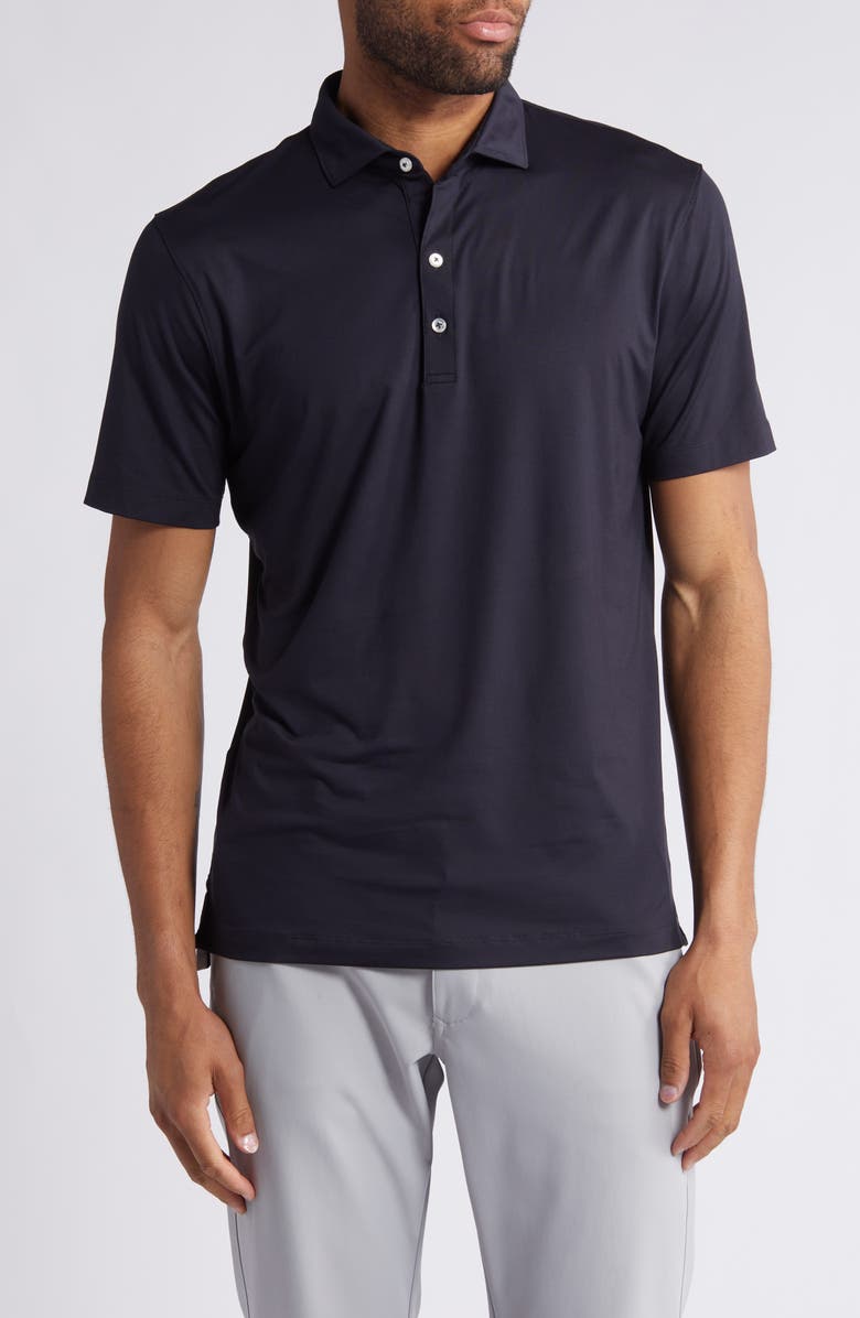johnnie-O Huron PREP-FORMANCE Polo, Main, color, Black