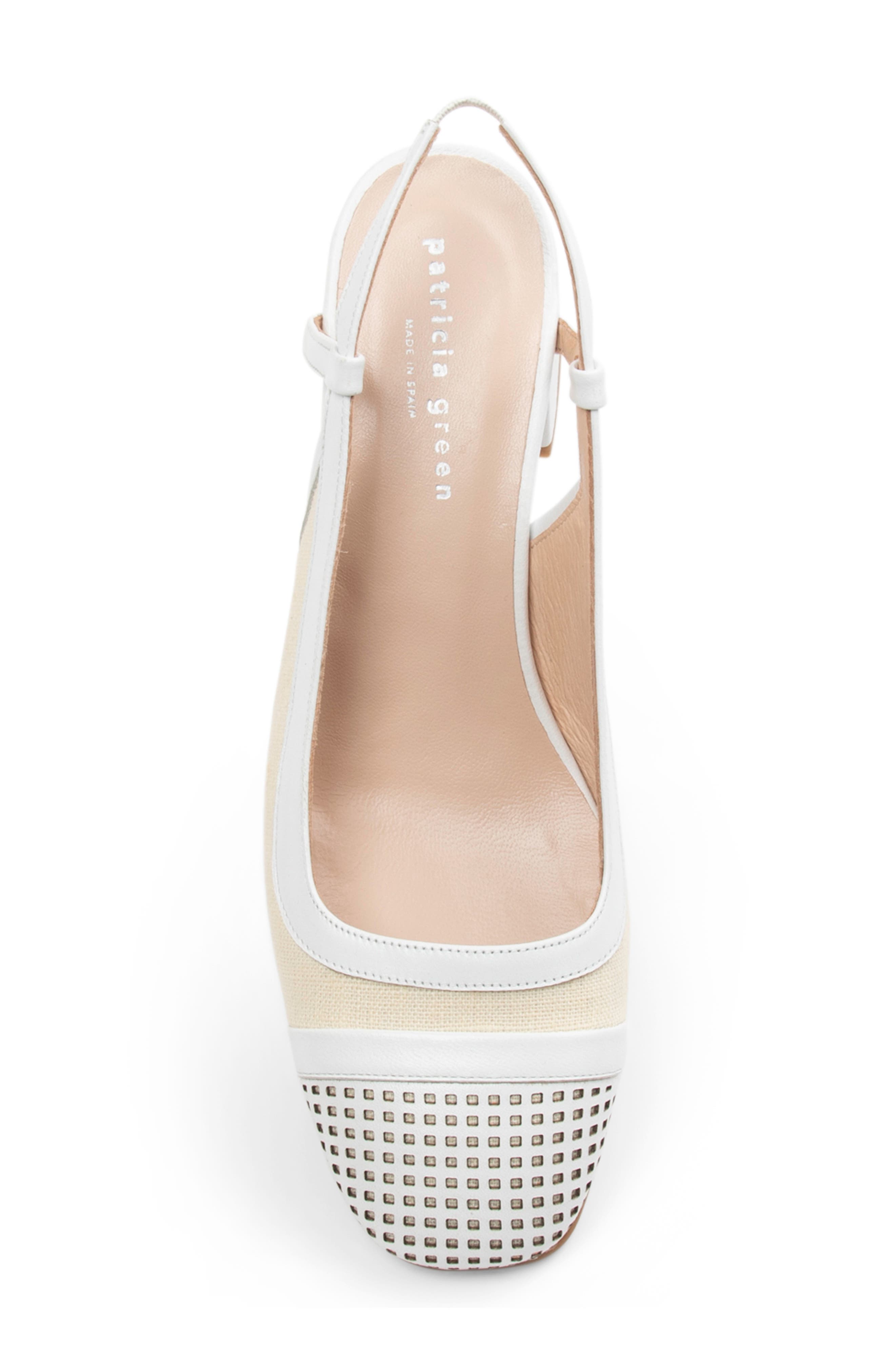 patricia green Brooks Perforated Slingback Pump, Alternate, color, Natural/ White