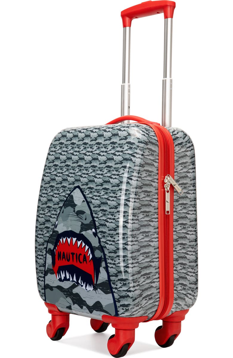 Nautica Adventure Airline Approved Carry On Suitcase, Main, color, Shark Attack