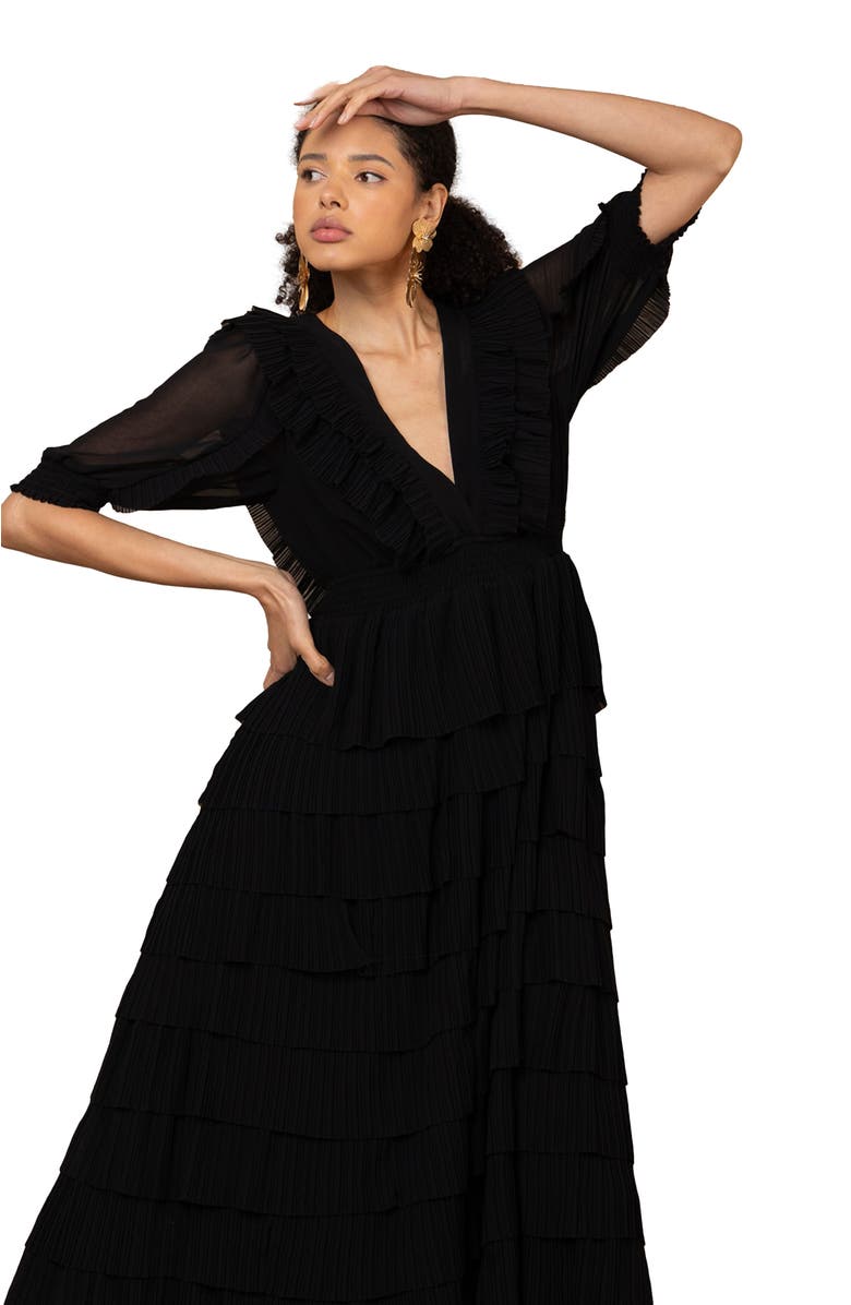 Hale Bob Aulelei Chiffon Solid Dress, Alternate, color,
