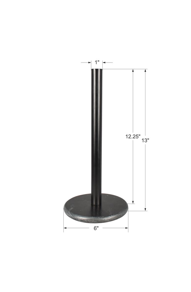 HAPPIMESS Avery Modern Classic Metal with Non Slip Weighted Marble Base Paper Towel Holder, Alternate, color, Black / Black Marble