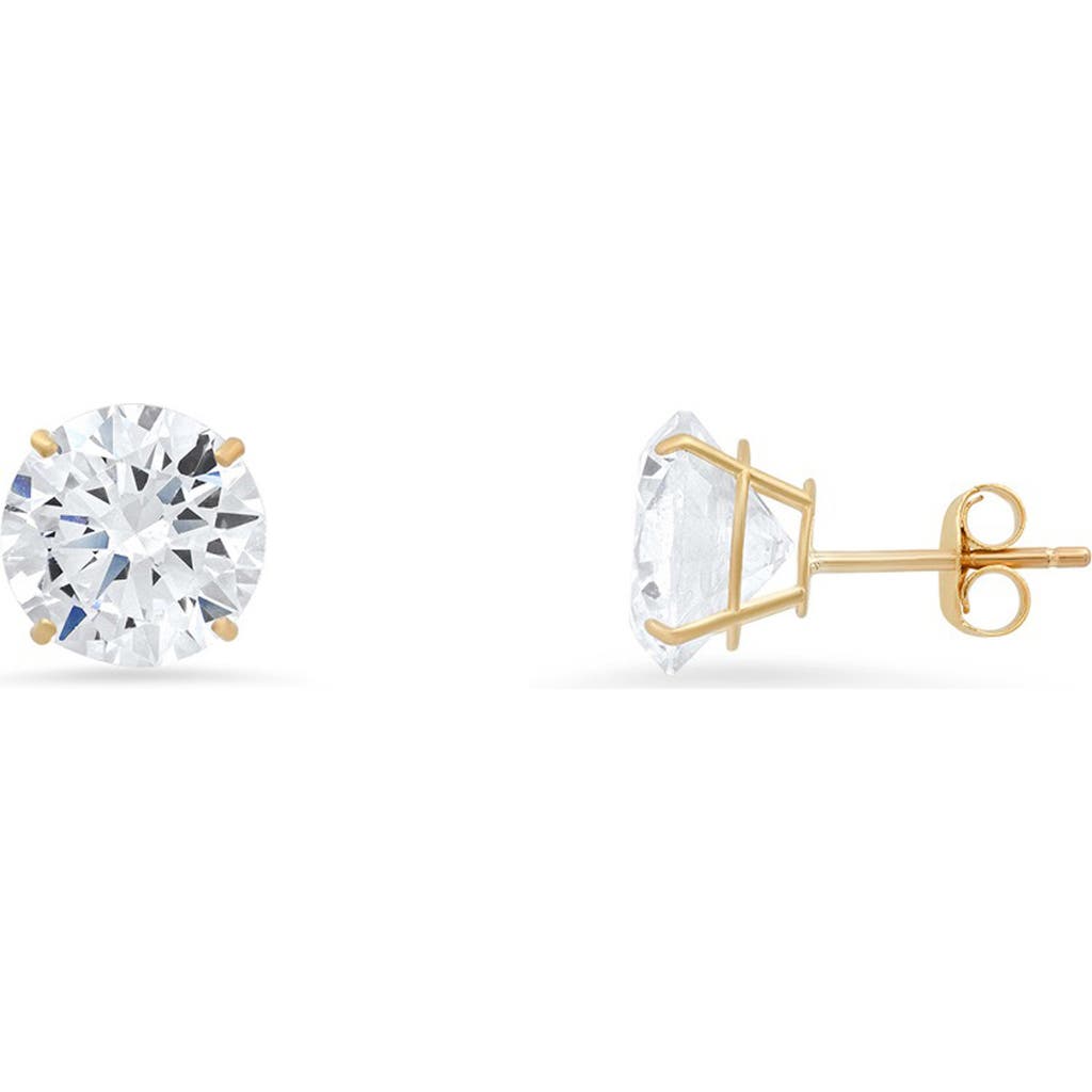 Queen Jewels 10k Gold Round Cubic Zirconia Stud Earrings