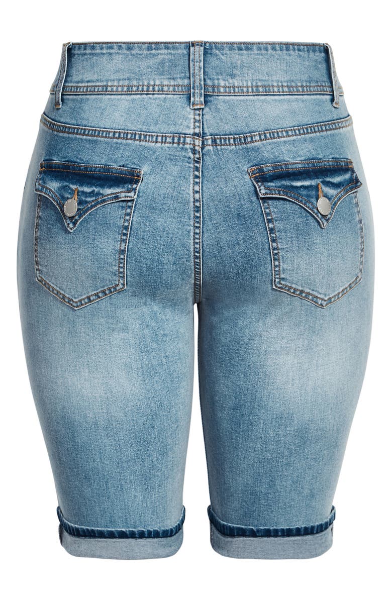 City Chic Stretch Denim Bermuda Shorts, Alternate, color, 