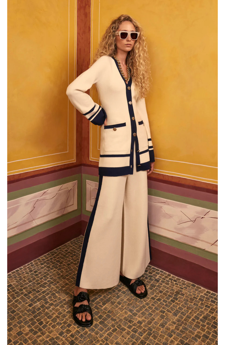 Temperley London Ribera Knit Trousers, Alternate, color, Ivory