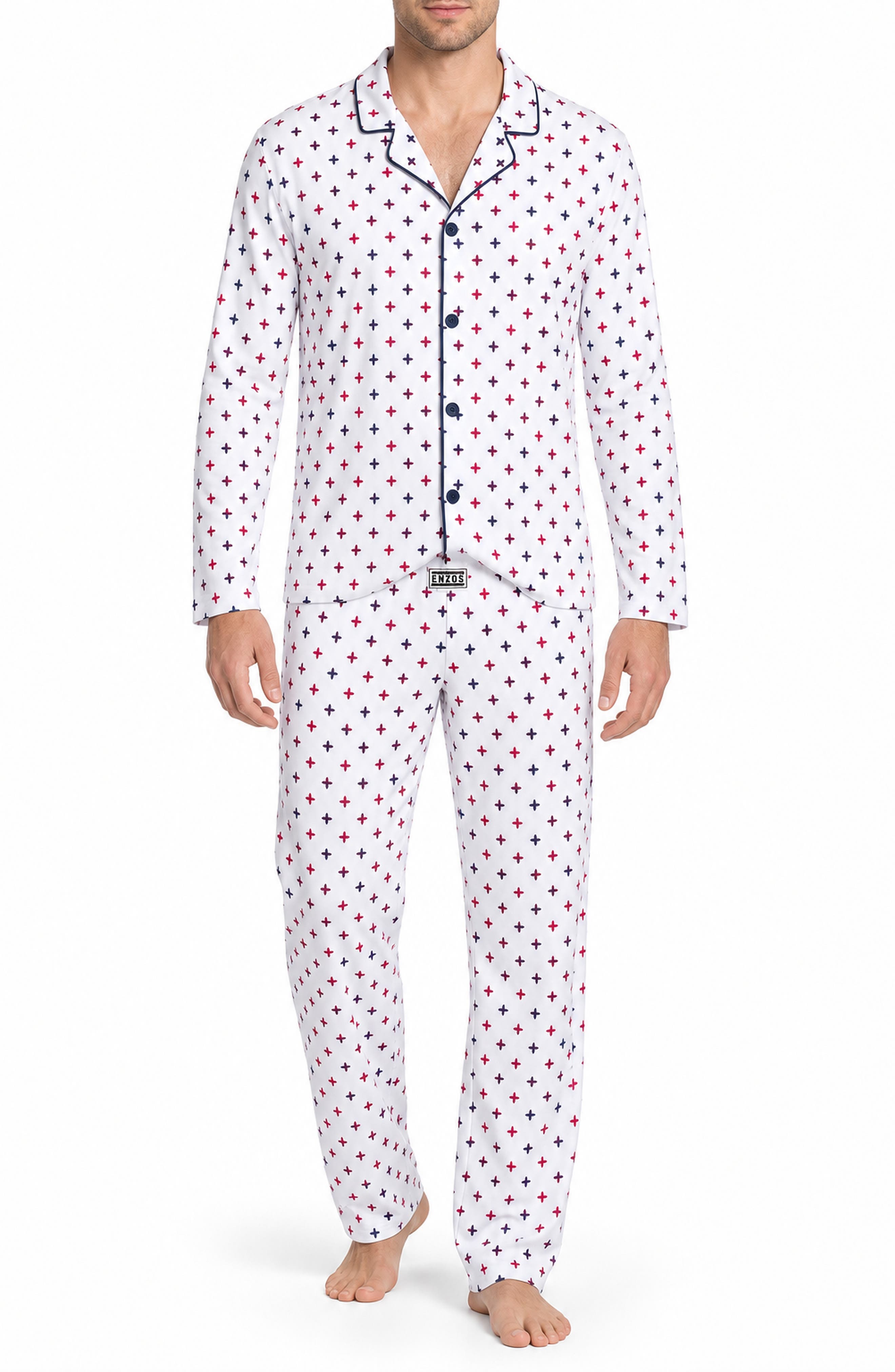 Cross Print Pajama Set