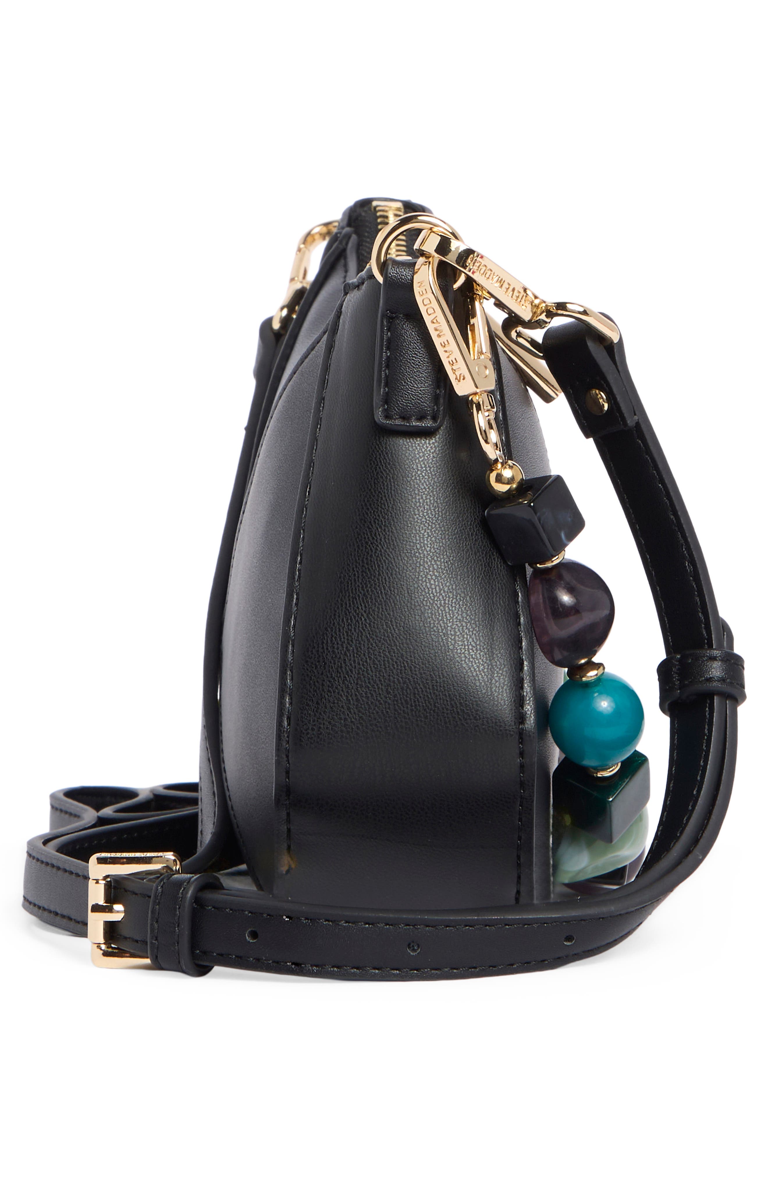 Steve Madden Blythe Beaded Crossbody Bag, Alternate, color, Black