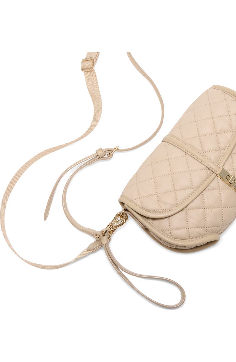MZ Wallace Small Astor Quilted Nylon Convertible Clutch, Alternate, color, Buff