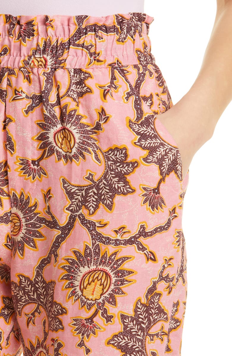 A.L.C. Henry Print Linen Pants, Alternate, color, 