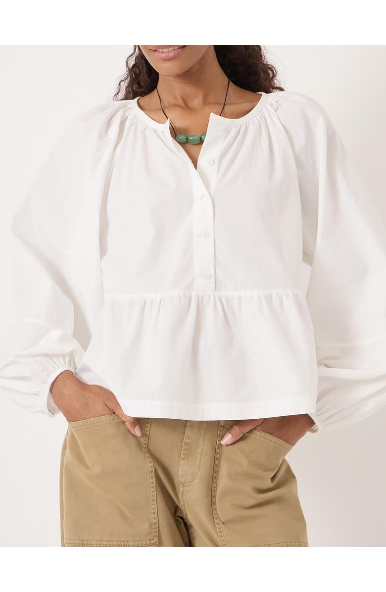 Hush Beck Cotton Peplum Blouse, Alternate, color, White